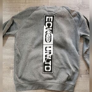 🆕 Y2K ECKO UNLIMITED NEW XL MEN'S GREY PULLOVER KANGAROO ZIP POUCH HOODIE
